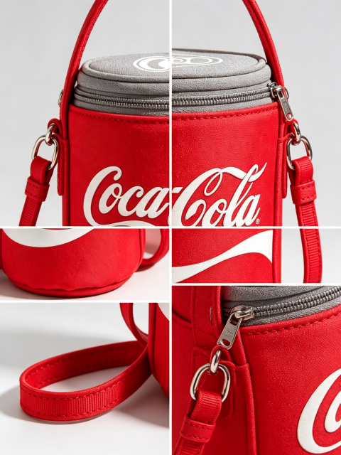 Coca-Cola Co-branded Cylindrical Bag,VSHOW,Coca-Cola Co-branded Cylindrical Bag