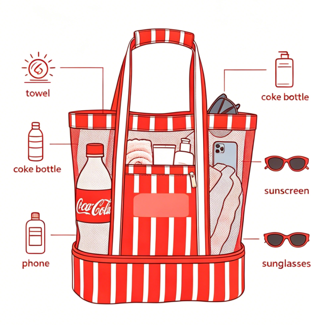 Coca Cola beach bag,VSHOW,Coca Cola beach bag