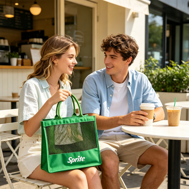Canvas + mesh shopping bag,VSHOW,Canvas + mesh shopping bag