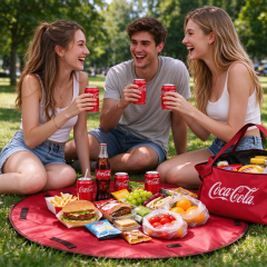 2-in-1  Picnic Tote Bag  & Round Mat,VSHOW,2-in-1  Picnic Tote Bag  & Round Mat