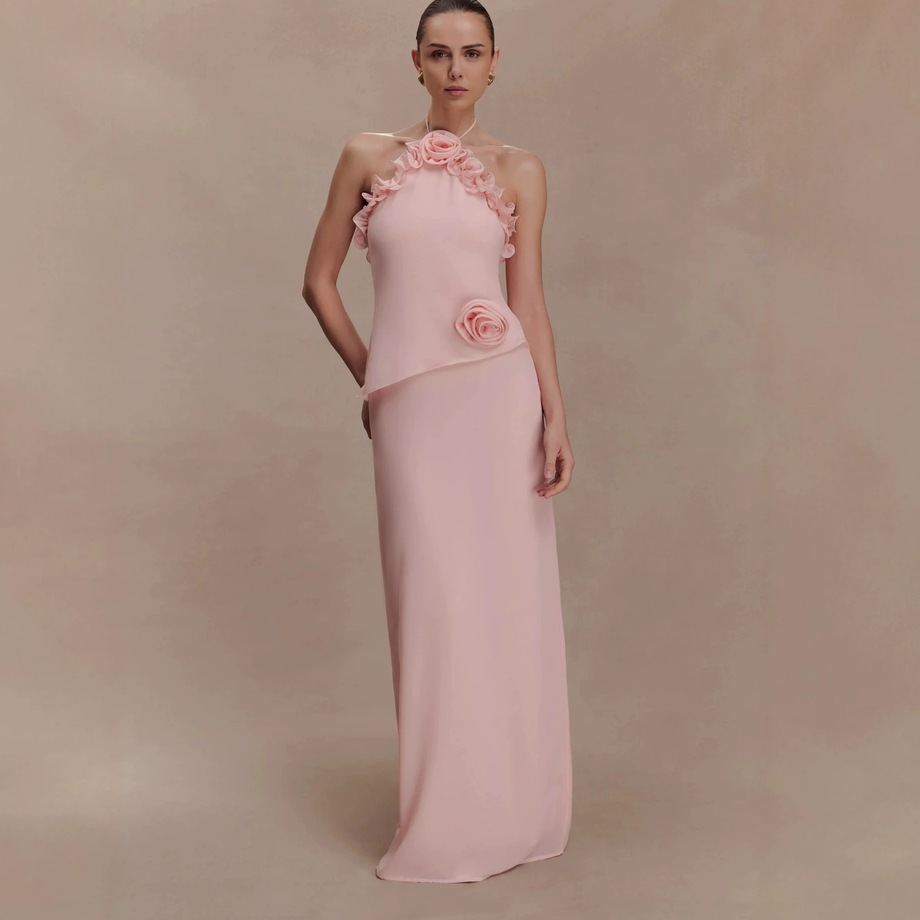 New fashionable chiffon dress holiday style halter neck long dress, Cailan (Chongqing) International Trading Co., Ltd,New fashionable chiffon dress holiday style halter neck long dress