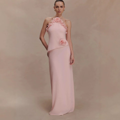 New fashionable chiffon dress holiday style halter neck long dress, Cailan (Chongqing) International Trading Co., Ltd,New fashionable chiffon dress holiday style halter neck long dress