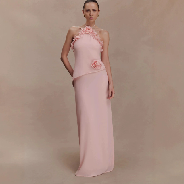 New fashionable chiffon dress holiday style halter neck long dress, Cailan (Chongqing) International Trading Co., Ltd,New fashionable chiffon dress holiday style halter neck long dress