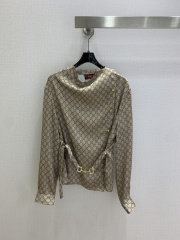 Vintage print belt long‑sleeve top, Cailan (Chongqing) International Trading Co., Ltd,Vintage print belt long‑sleeve top