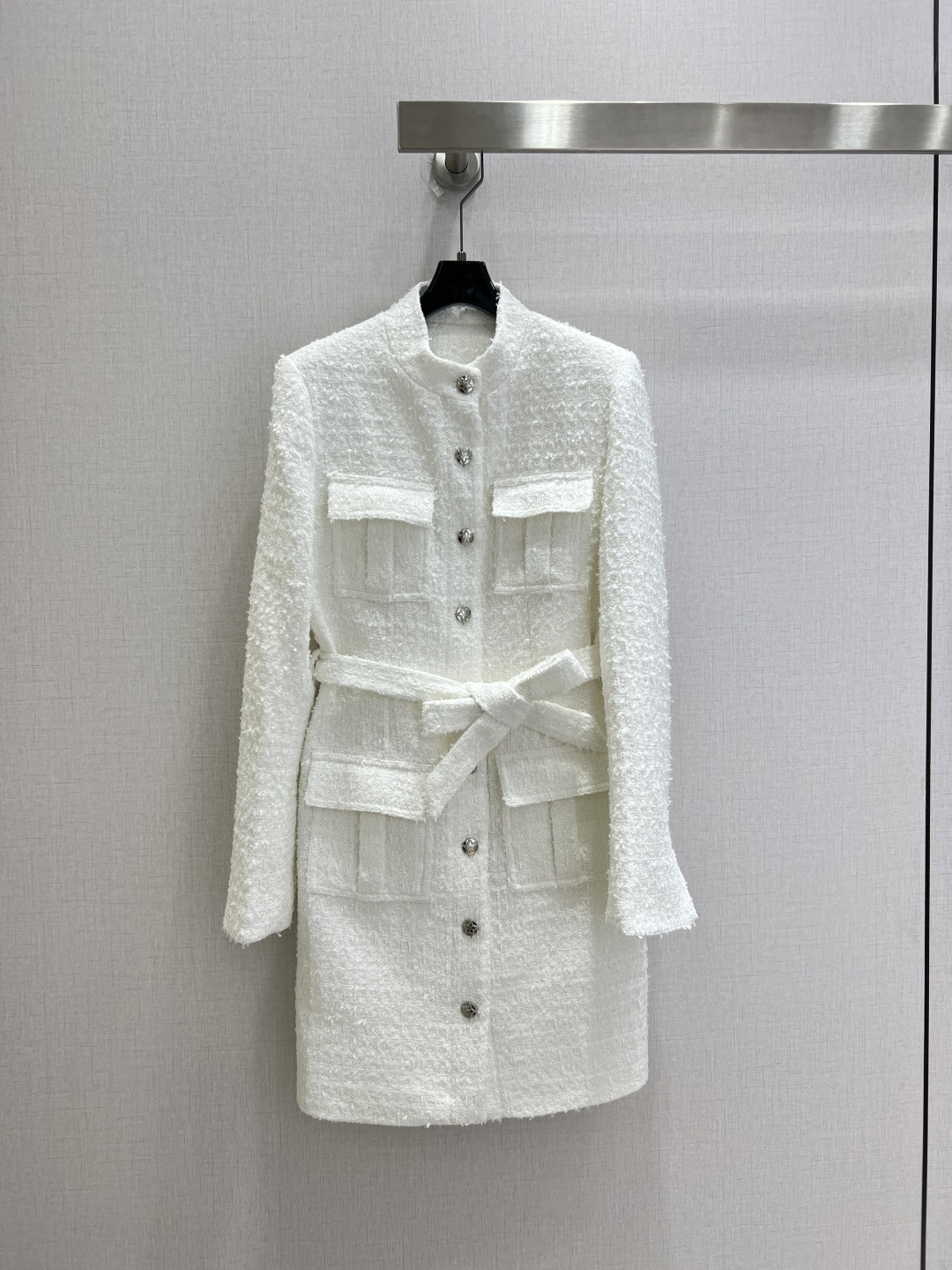 Stand‑collar tweed belt dress, Cailan (Chongqing) International Trading Co., Ltd,Stand‑collar tweed belt dress