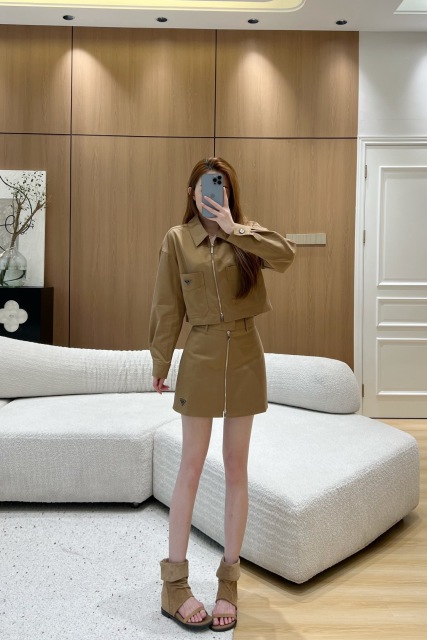 Chic Khaki Workwear Style Matching Set, Cailan (Chongqing) International Trading Co., Ltd,Chic Khaki Workwear Style Matching Set