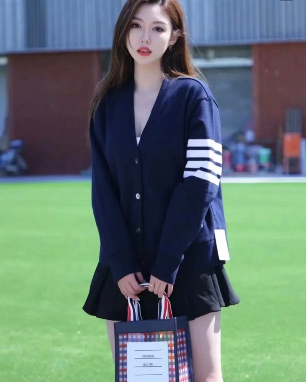 TB Classic 4-Stripes V-neck Knit Cardigan, Cailan (Chongqing) International Trading Co., Ltd,TB Classic 4-Stripes V-neck Knit Cardigan