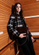 French Plaid Contrast Zip Jacket & Skirt Set