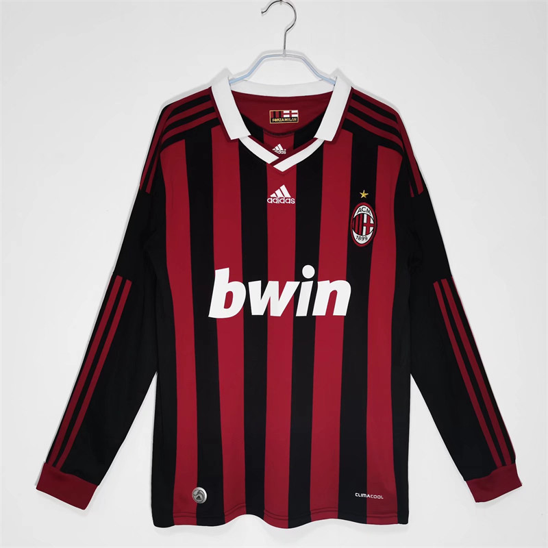 【Retro shirt Long sleeves】2009/10 AC Milan Home Jersey