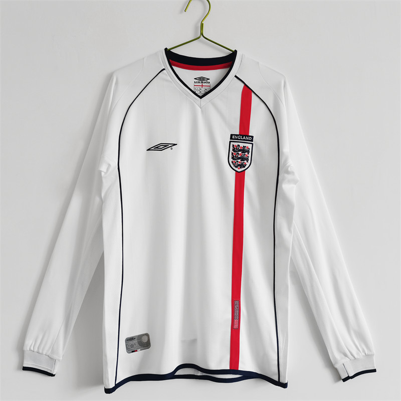 【Retro shirt Long sleeves】2002 England Home Jersey