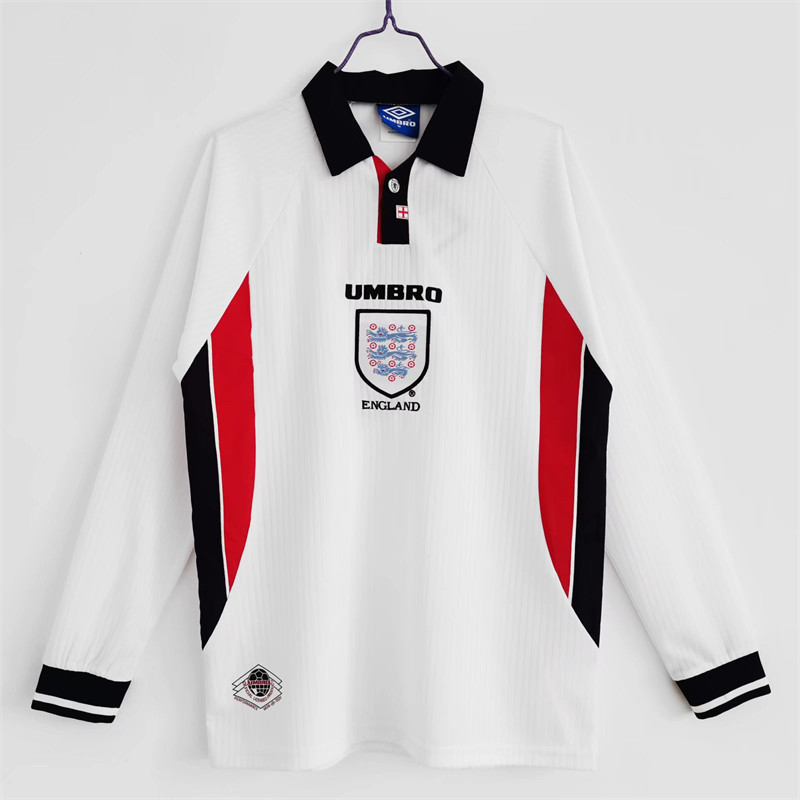 【Retro shirt Long sleeves】1998 England Home Jersey