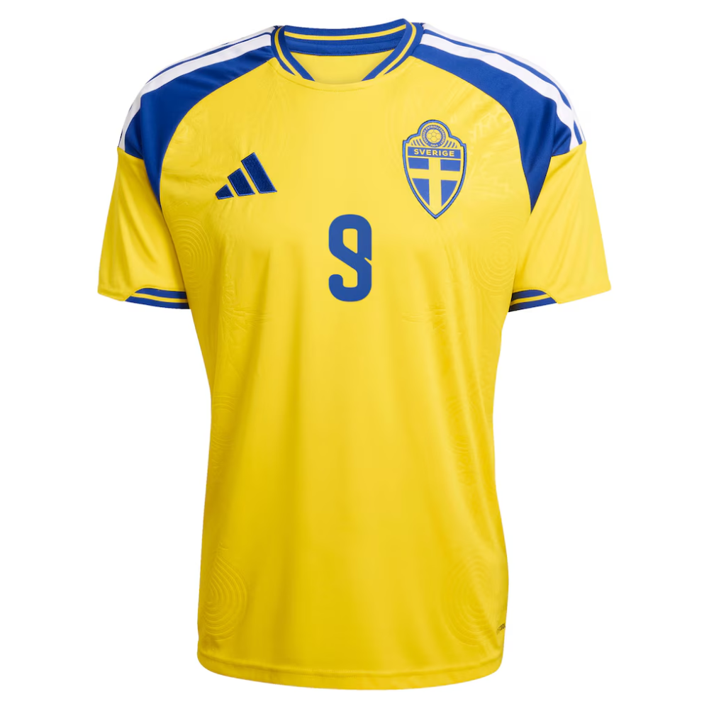 Sweden adidas Home Shirt 2026 with Isak 9 printing