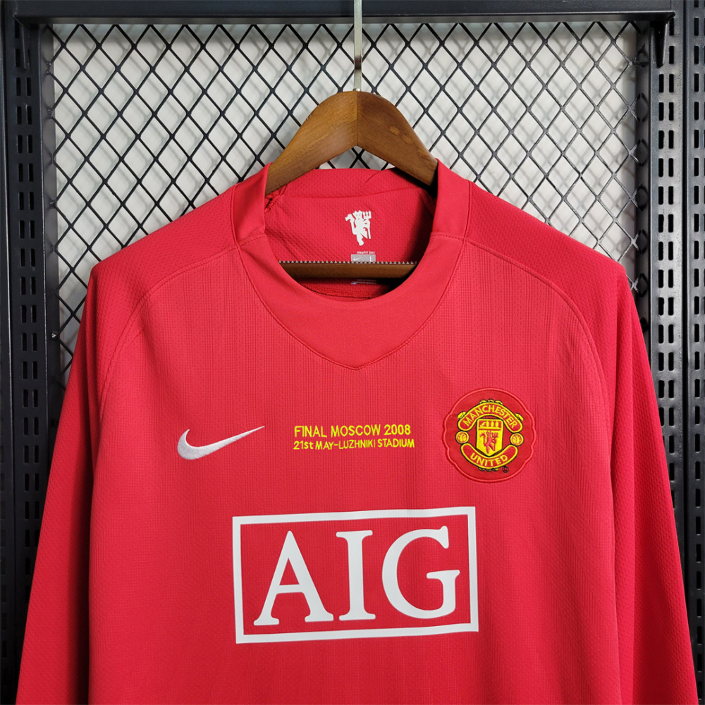 07-08 Manchester United Home UCL Final Retro Jersey Long Sleeve