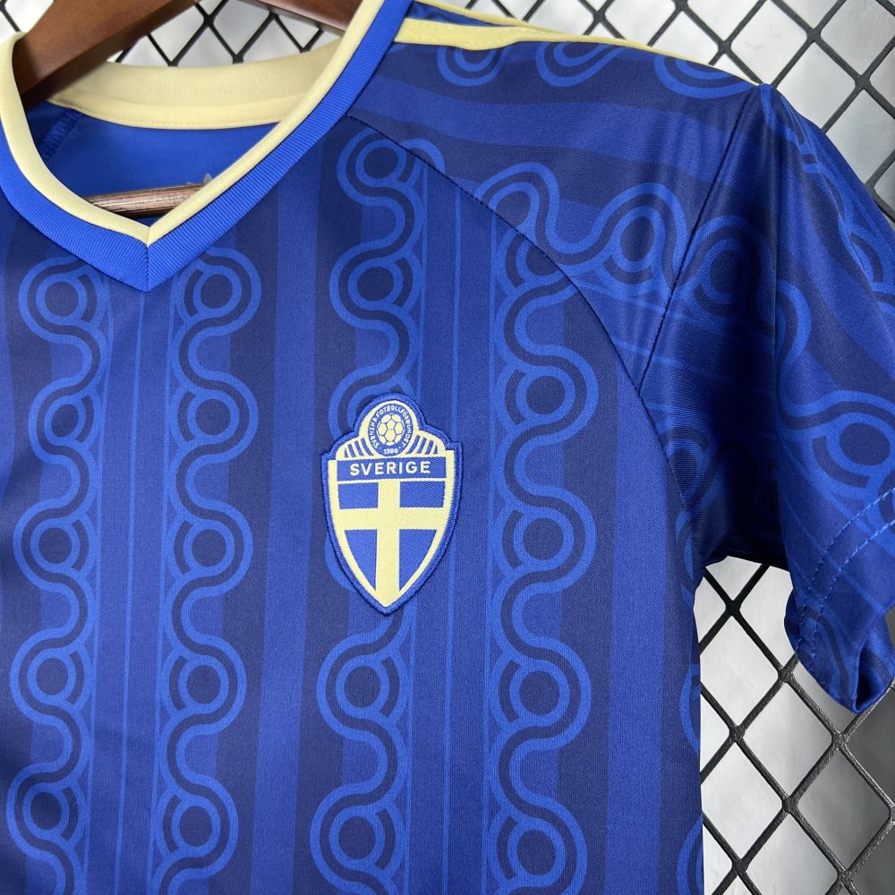 2026 Sweden World Cup Away Football Kids Kit Jersey+Shorts