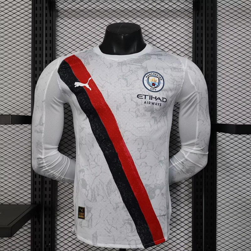 25-26 Manchester City Away Soccer Jersey Long Sleeve