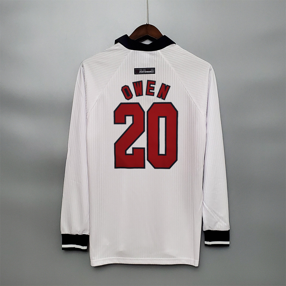 1998 England World Cup Home Retro Jersey Long Sleeve