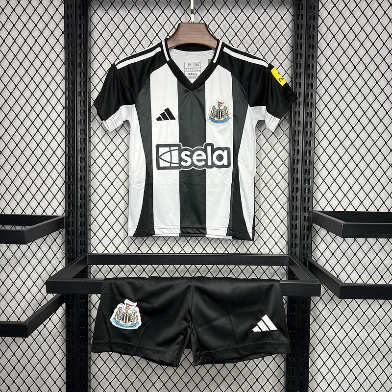 24-25 Newcastle United Home Soccer Kids Kit Jersey+Shorts