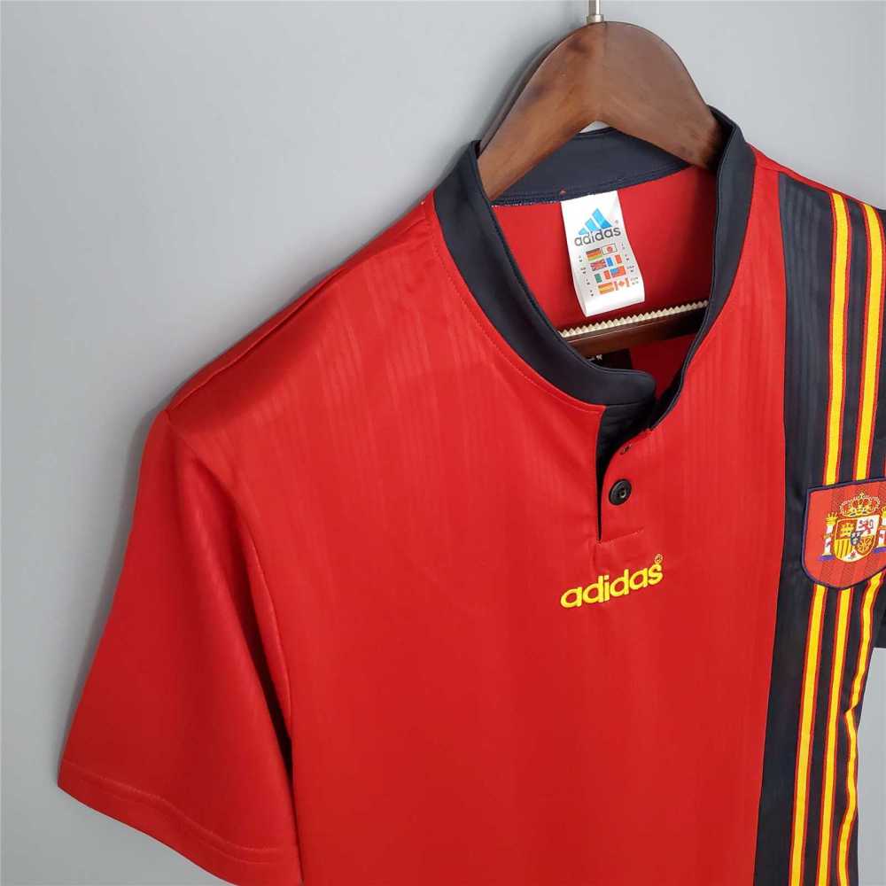 1996 Spain Home Euro Cup Retro Jersey