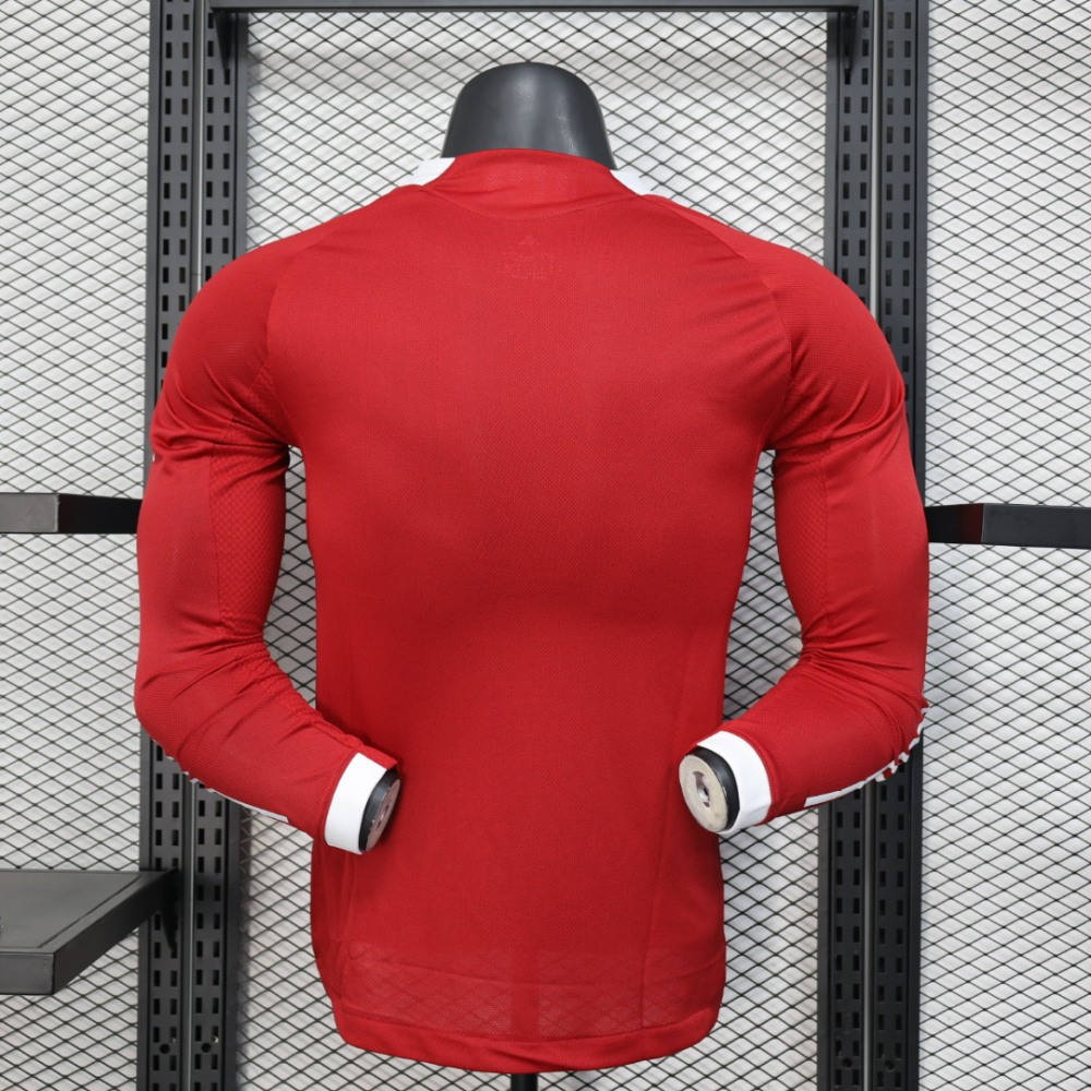 25-26 Liverpool Home Soccer Jersey Player Version Long Sleeve