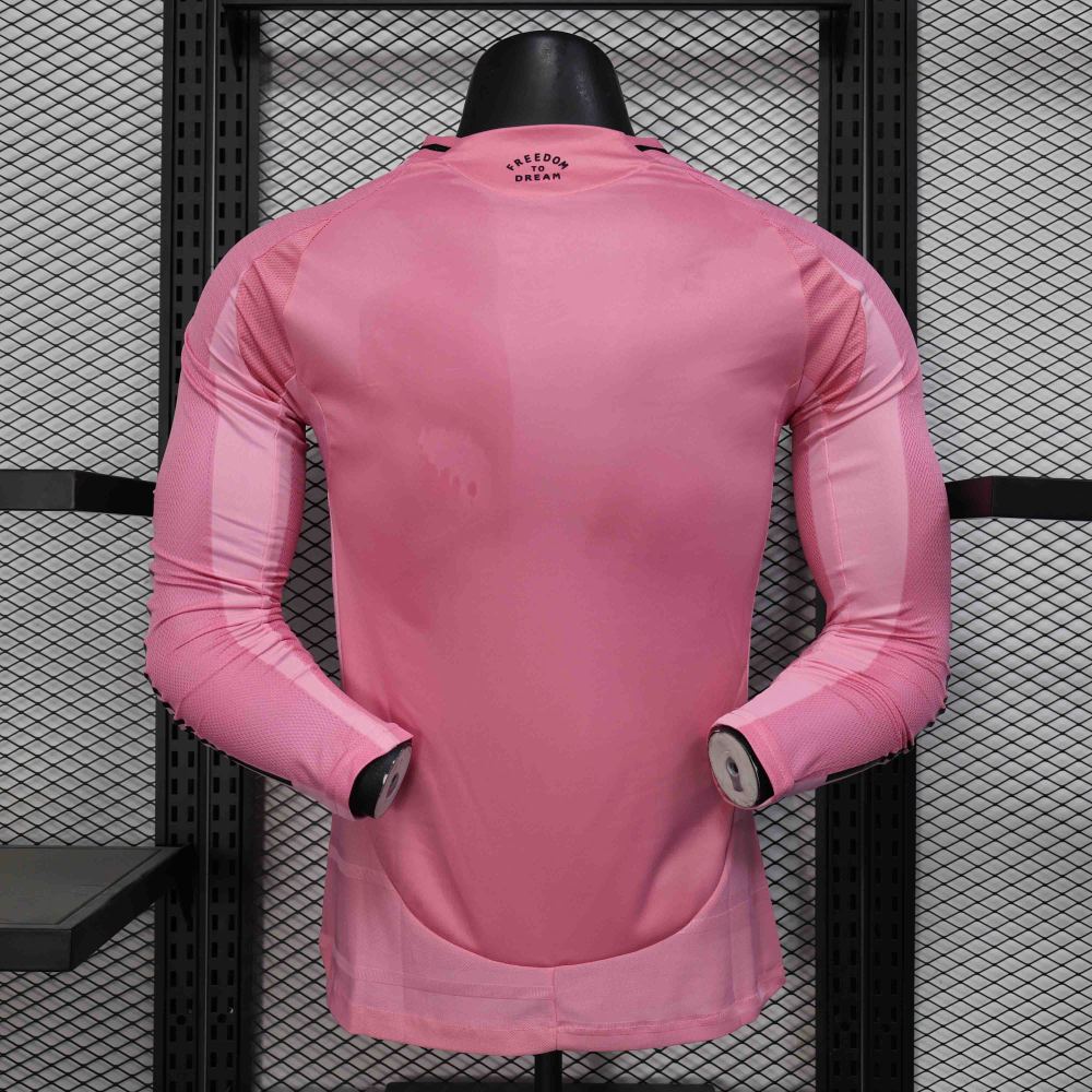 25-26 Inter Miami CF Pink  Soccer Jersey Player Version Long Sleeve
