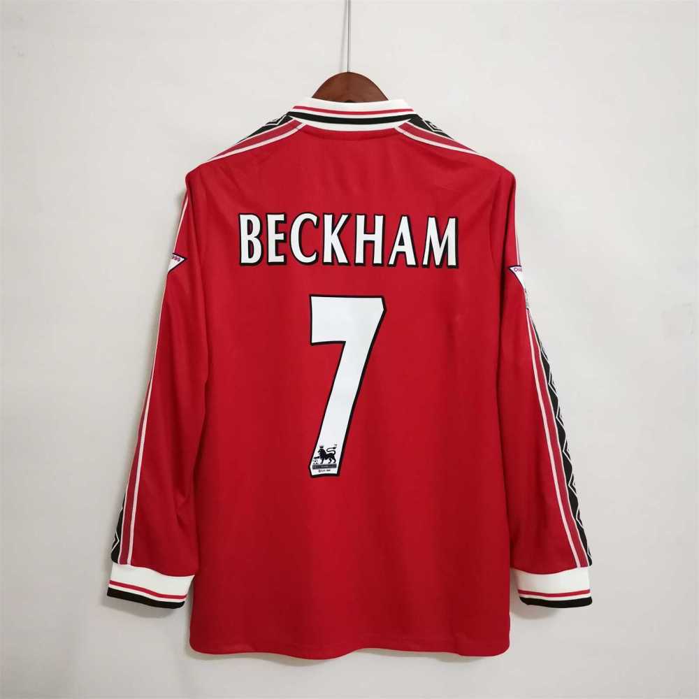 1998-1999 Manchester United Home Retro Jersey Long Sleeve