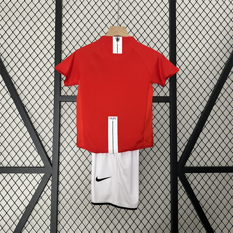 07-08 Manchester United Home UCL Final Retro Kids Kit Jersey+Shorts