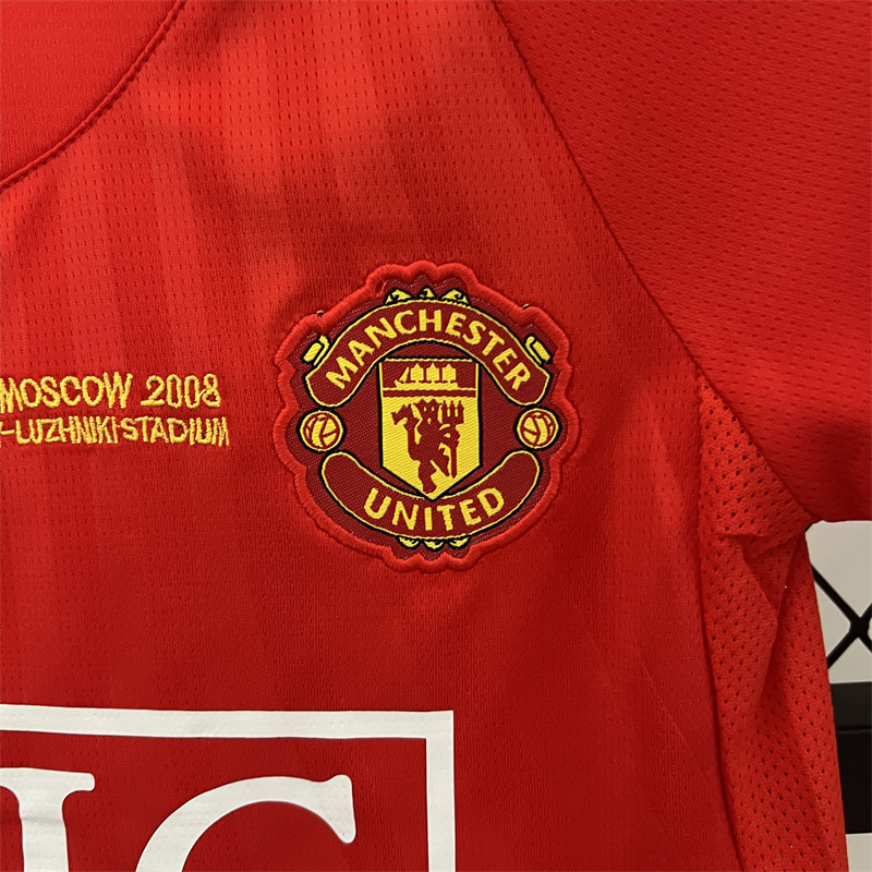 07-08 Manchester United Home UCL Final Retro Kids Kit Jersey+Shorts