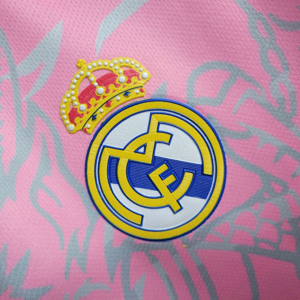 23-24 Real Madrid Pink Dragon Polo Shirt