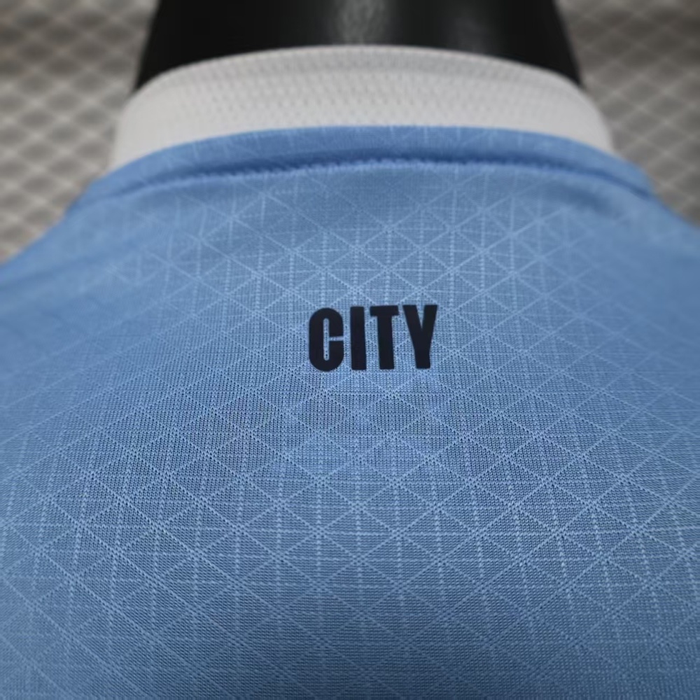 25-26 Manchester City Home Soccer Jersey Player Version Long Sleeve