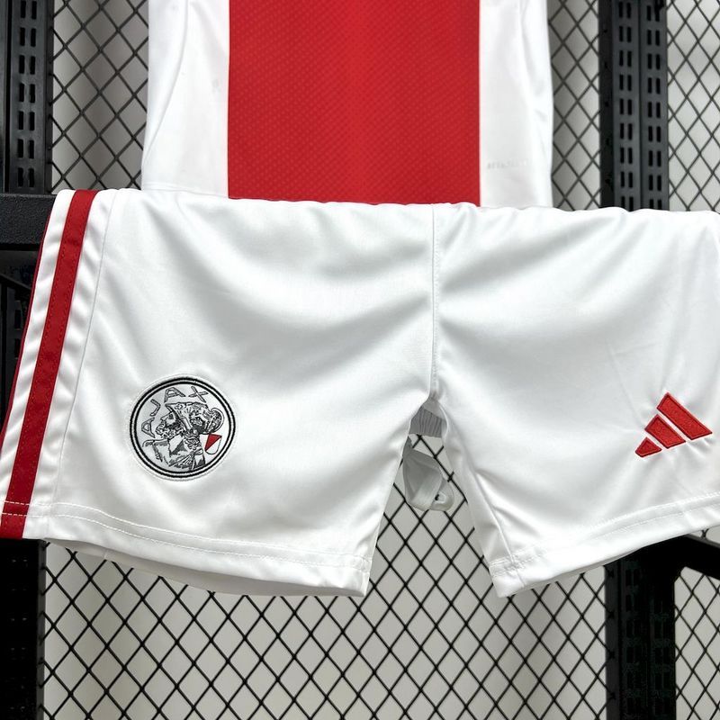 25-26 Ajax Home Soccer Kids Kit Jersey+Shorts