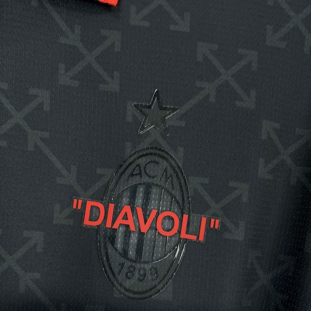 "GIMENEZ" #7 AC Milan Co-Branded Off-White  Soccer Jersey Black