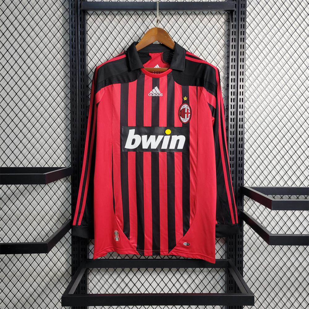 2007-08 AC Milan  Retro Jersey Home Long Sleeve