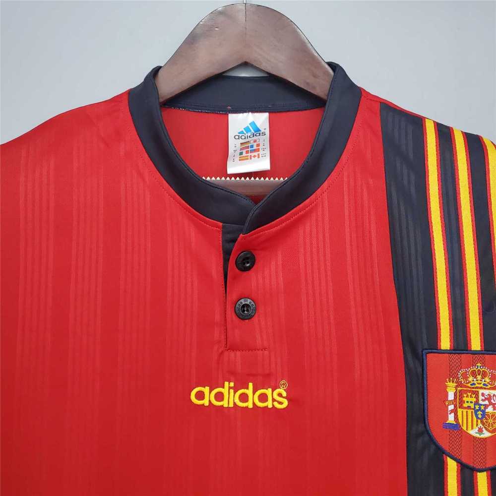 1996 Spain Home Euro Cup Retro Jersey