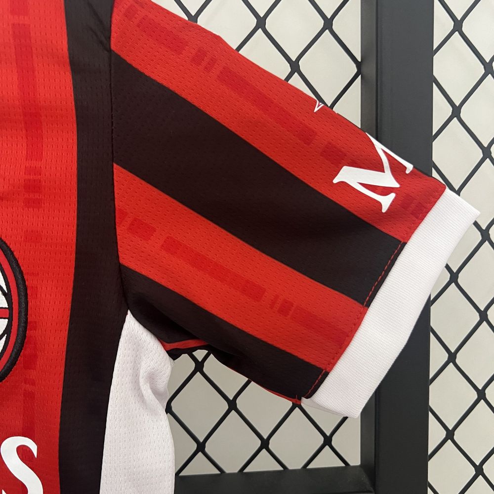 24-25 AC Milan Home Soccer Kids Kit Jersey+Shorts