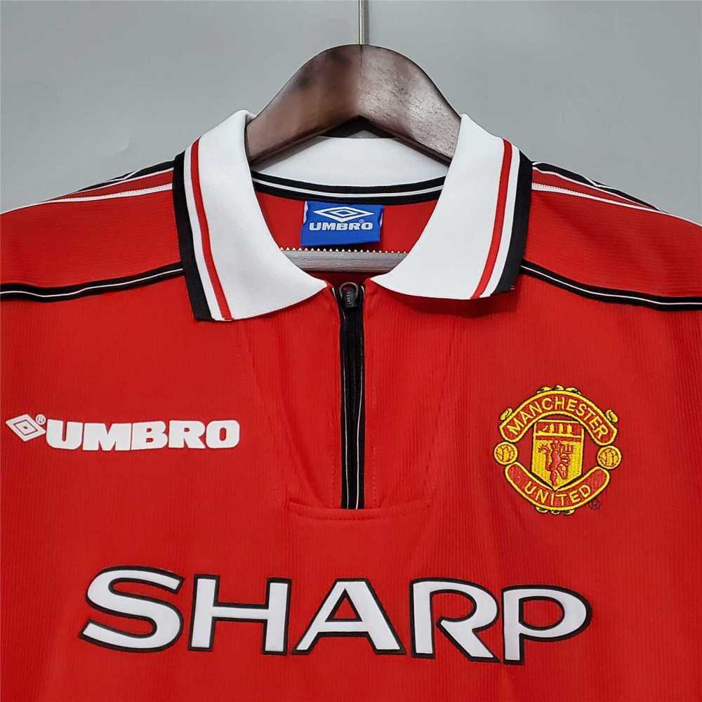 1998-1999 Manchester United Home Retro Jersey Long Sleeve