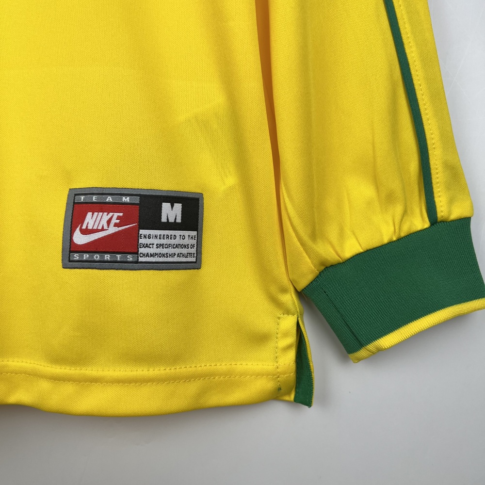 1998 Brazil World Cup Home Retro Jersey Long Sleeve