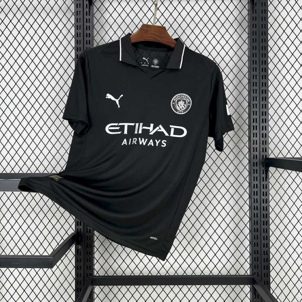 25-26 Manchester City Away Black Soccer Jersey