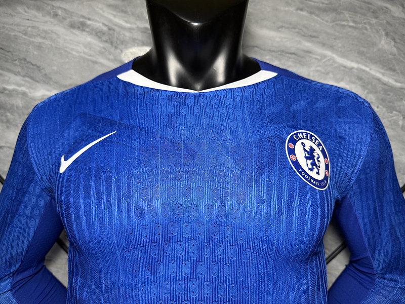25-26 Chelsea Home Player Version Soccer Jersey Long Sleeve