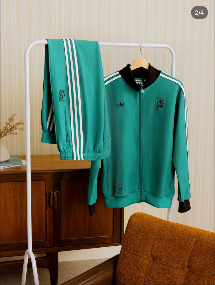 25-26 Liverpool FC Zipper Sweat Terrace Icons Track  Kit(Top+Pants) Green