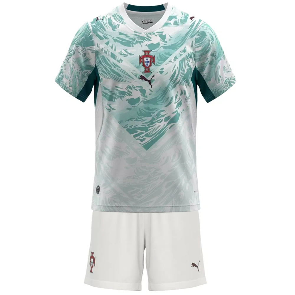 2026 Portugal  Away World Cup Soccer Full Kids Kit Jersey+Shorts+Socks