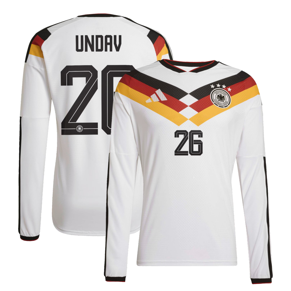 Germany National Team adidas Home Authentic Shirt 2026 - Long Sleeve with Undav 26 printing
