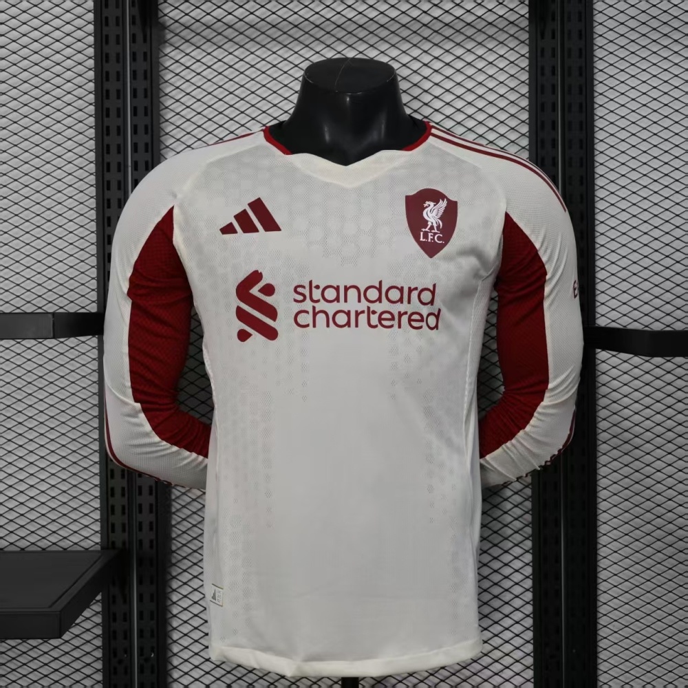 25-26 Liverpool Away Soccer Jersey Player Version Long Sleeve