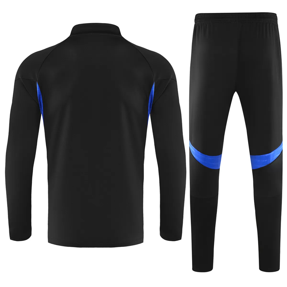 25-26 Manchester United 1/4 Zipper Sweat Kit(Top+Pants) Black