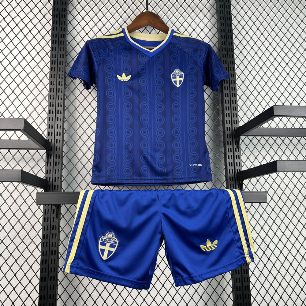 2026 Sweden World Cup Away Football Kids Kit Jersey+Shorts