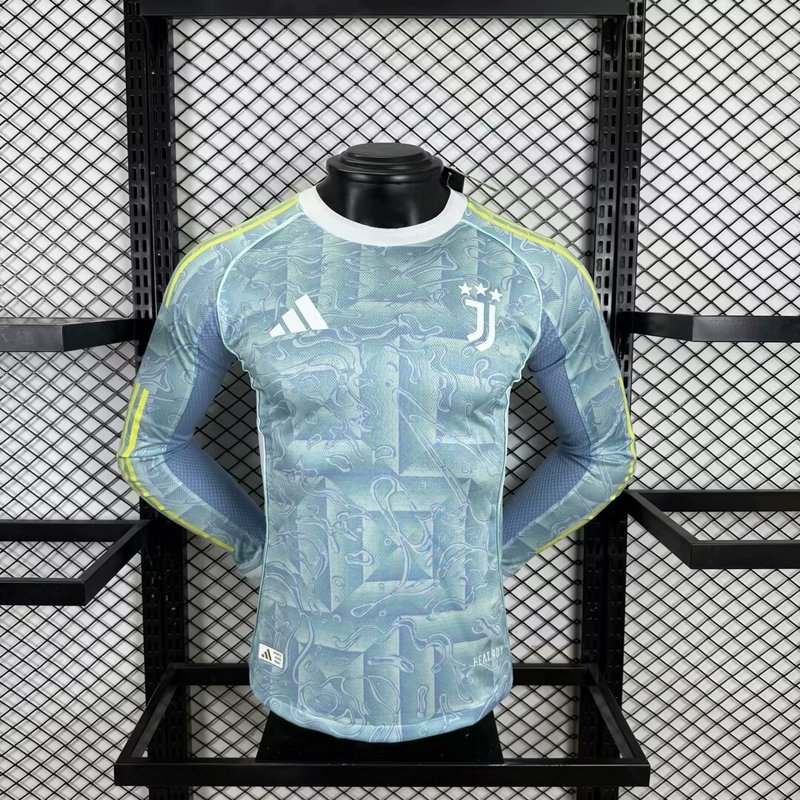 25-26 Juventus Away Soccer Jersey Player Version Long Sleeve