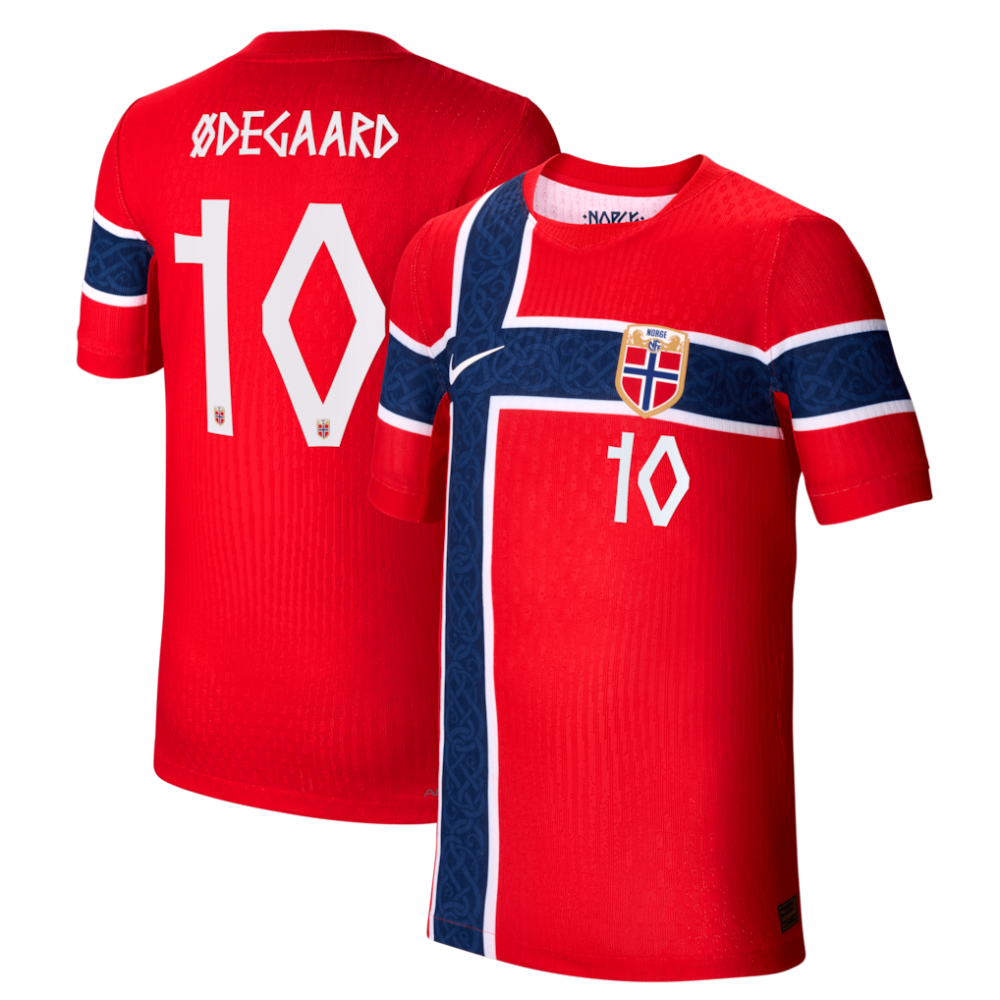 Martin Ødegaard Norway National Team Nike Youth 2026 Home Match Authentic Jersey - Red