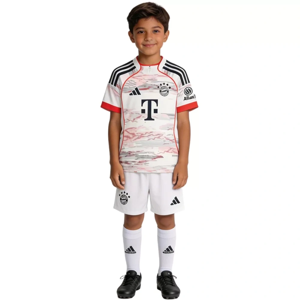 25-26 Bayern Munich Away Soccer Kids Full Kit