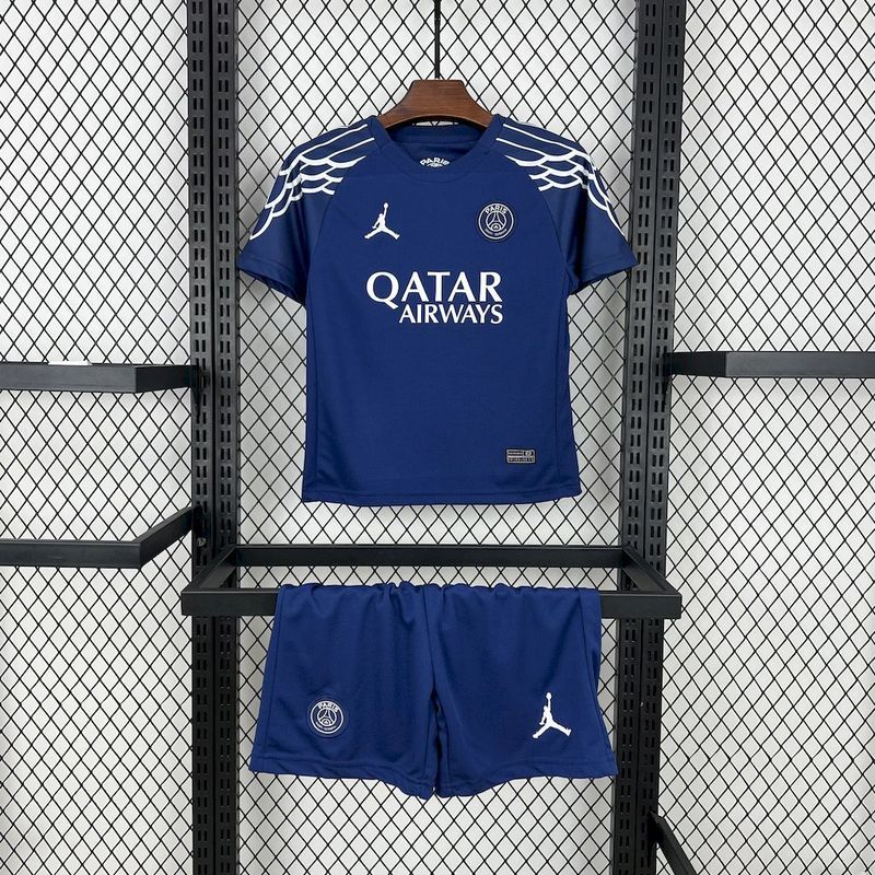 24-25 Paris Saint-Germain Fourth Away Soccer Jersey Kids Kit