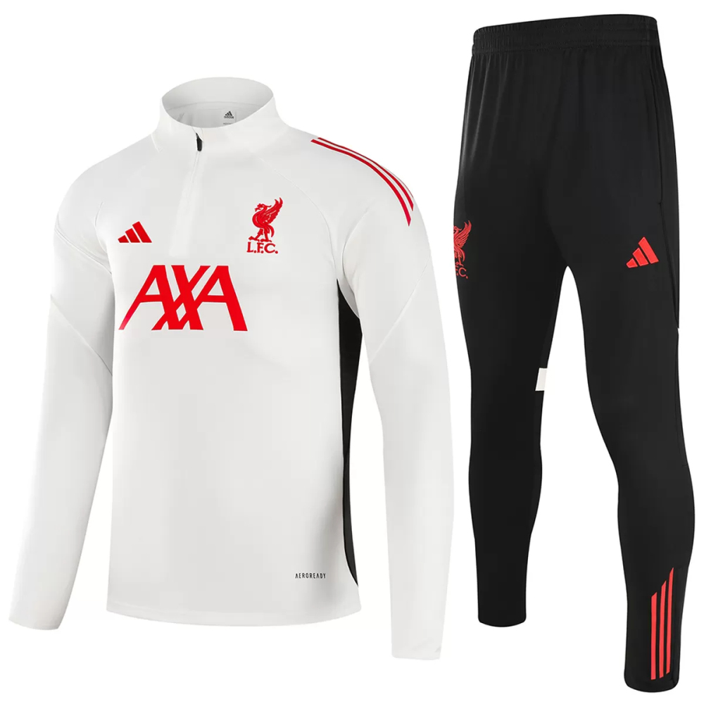 25-26 Liverpool 1/4 Zipper Sweat Kit(Top+Pants) White
