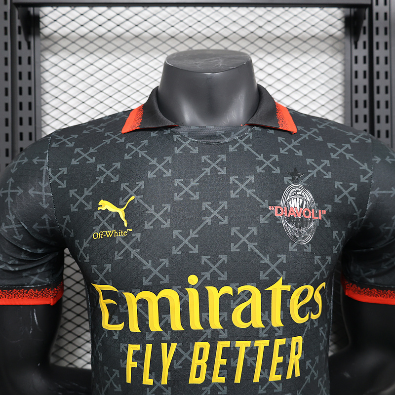 25-26 AC Milan Co-Branded Off-White  Soccer Jersey Black